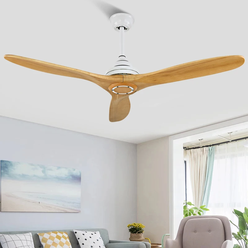 Postmodern Industrial Vintage Ceiling Fan Wood Without Light