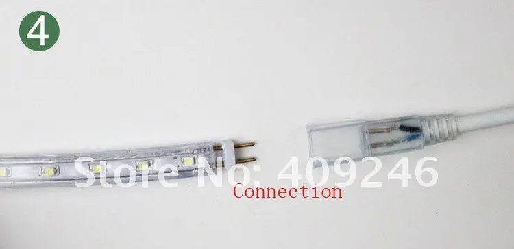 Супер яркий светодиодный 5050 strip110v-120 В высокого напряжения теплый белый Тип пробки Водонепроницаемый гибкие светодиодные полосы 60