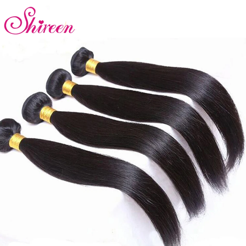 Ширин волосы прямые бразильские волосы ткань Комплект s 10-30 дюймов натуральный Цвет человеческих волос 3 Комплект предложения 100% волосы remy
