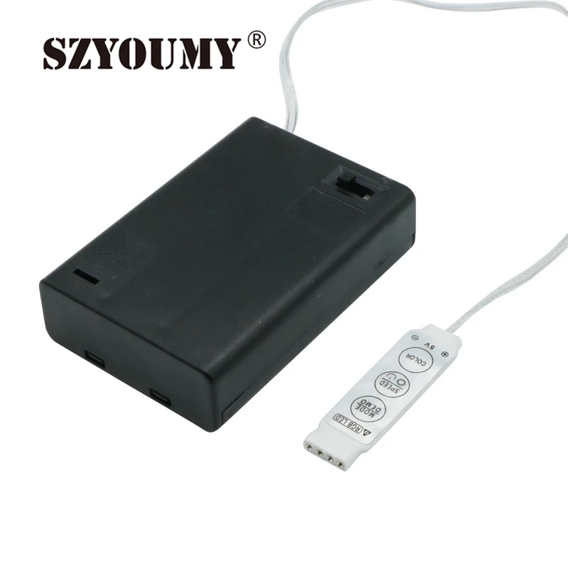 SZYOUMY 100 200 см батарея Светодиодная лента RGB 5050 SMD 30 60 светодиодный s водостойкий гибкий ремешок свет + пульт дистанционного управления +