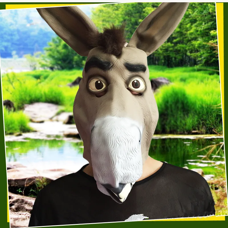

Halloween Party Cosplay Donkey Head Mask Animal Full Head Mask Funny Gift Toy Christmas Party Cosplay Mask