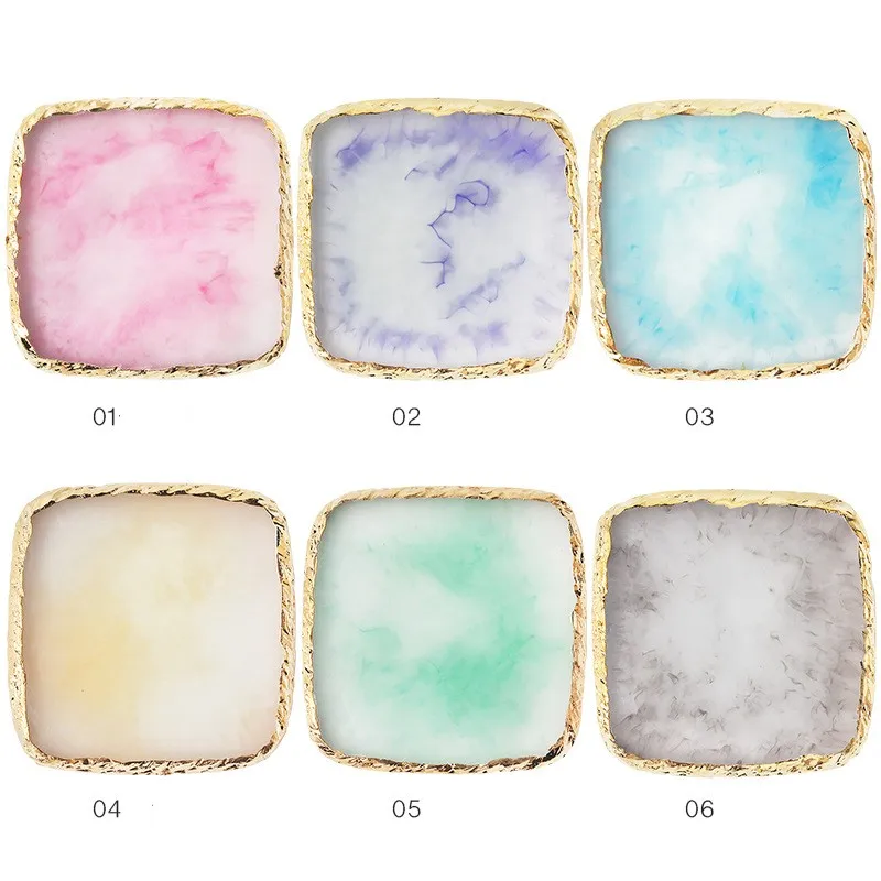 1Pc-Natural-Resin-Stone-Nail-Art-Color-Palette-Acrylic-Gel-Polish-Holder-Drawing-Color-Paint-Dish