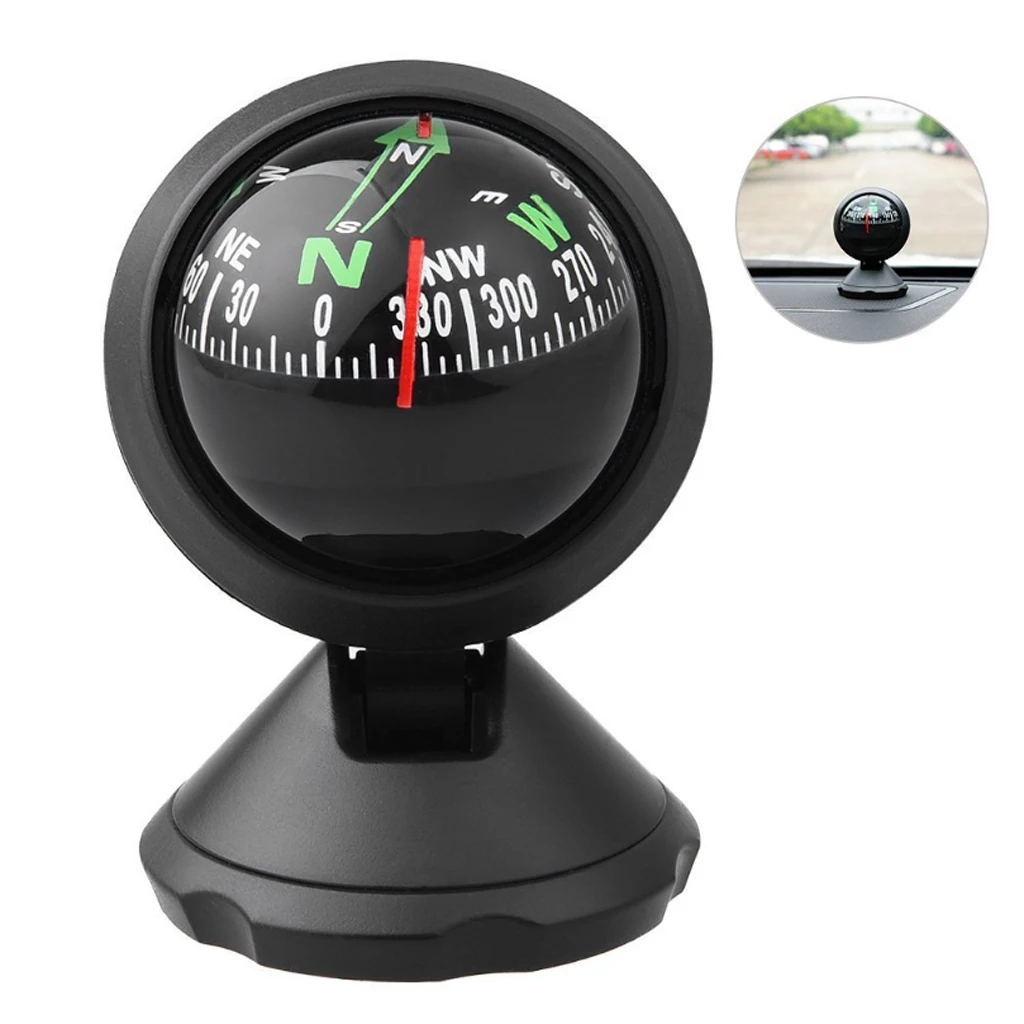 1 Pc 360 Degree Rotation Car Dashboard Mini Compass Auto Navigation Show Direction Guide Ball For Car Boat Caravan Truck 