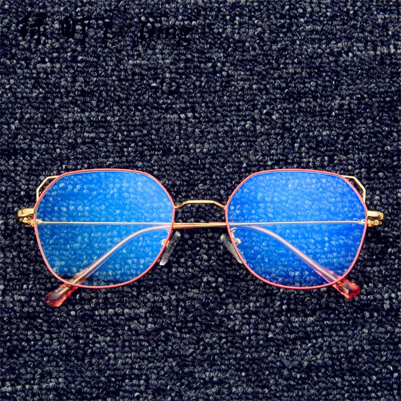 PLINTH Brille Okuma Gozluk Retro Cat Ears Metal Flat Mirror Trend Myopia Glasses Frame Polygon Literary Kickoff | Аксессуары для