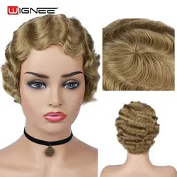 Wignee Remy Indian Hair Deep Wave Human Wigs For Black/White Women None Lace Short Bob 150% Human Hair Wig for African American Wignee Remy Indian Hair Deep Wave Human Wigs For Black/White Women None Lace Short Bob 150% Human Hair Wig for African American