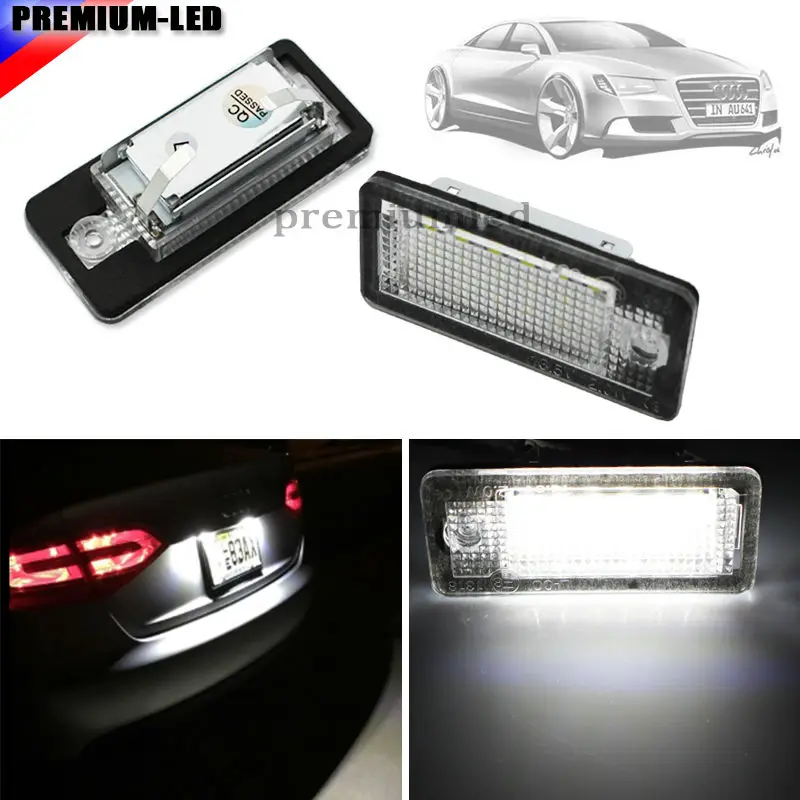 OEM Replacement Xenon White LED License Plate Light Assemblies For Audi