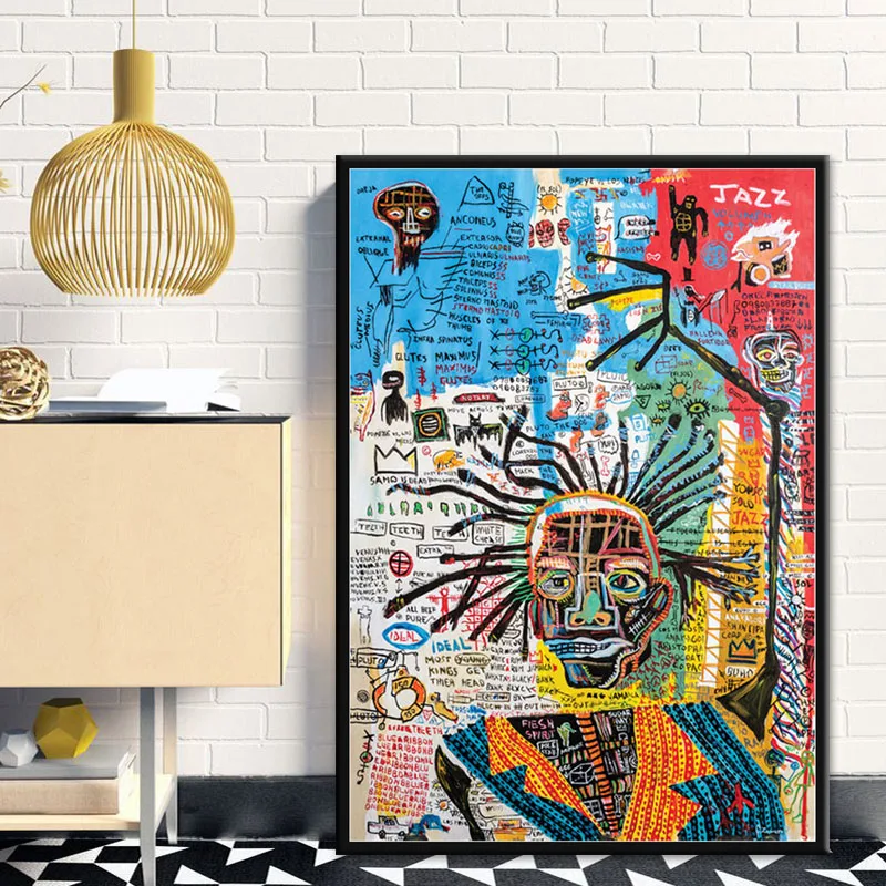 

Jean Michel Graffiti Modern Artist Painting Poster Wall Art Picture Posters and Prints Canvas Painting for Room Home Decor