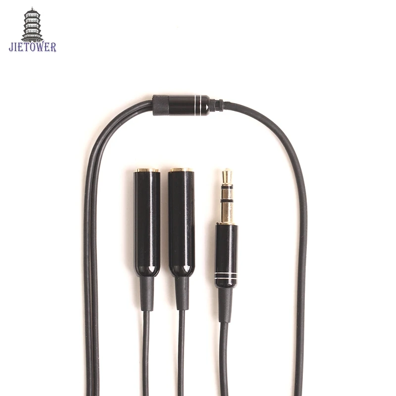 500pcs lot 1to2 Aux Audio Cable 1 Male to 2 Female Headphones y Splitter Y metal Extension Cable for Car Phone Tablet wholesale