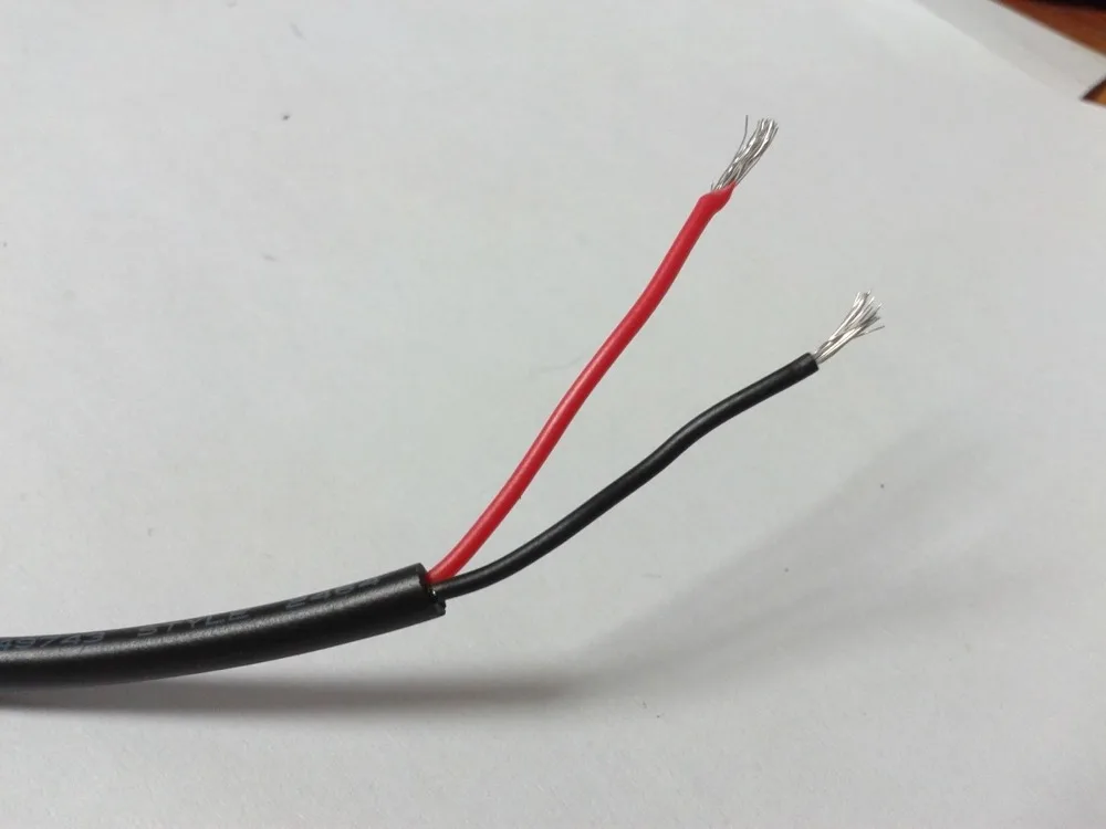 1 Катушка 300 м черный кабель 22AWG 2 ядра ПВХ В 80°c|Электрические провода| |