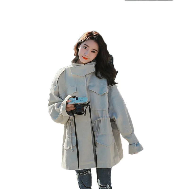 L'outillage De Gray Section vent Étudiants Chic Dans Printemps Coupe Taille Coréenne Powder Longue bean La Femmes W140 Nouvelles Populaire Rice TqqwEAy7