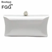 Simple Design Women Bag Silver Evening Clutch Bag Wedding Party Bridal Metal Clutches Purse Ladies Dinner