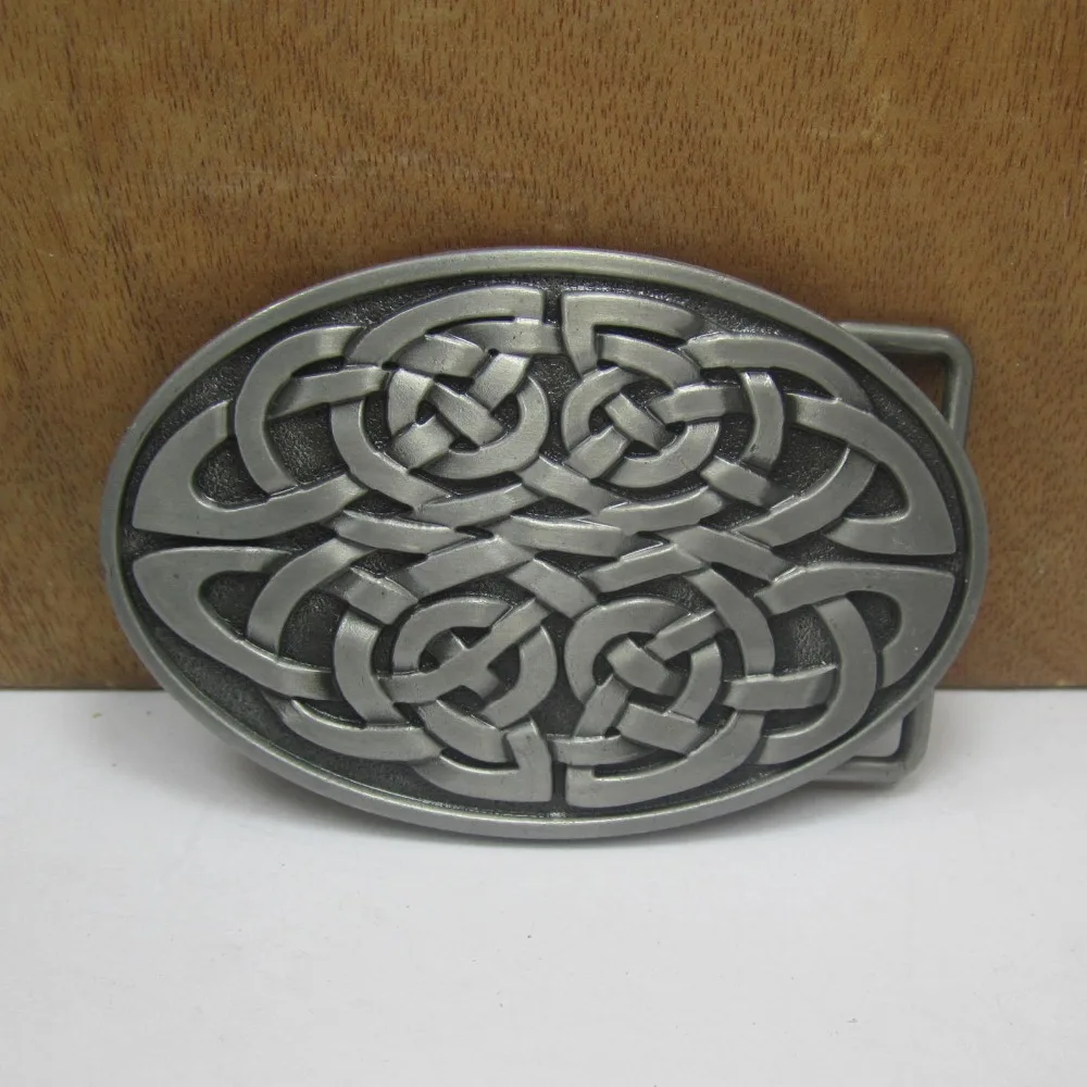 

BuckleClub retro zinc alloy celtic knot cowboy jeans gift belt buckle FP-03509 pewter finish 4cm width loop drop shipping