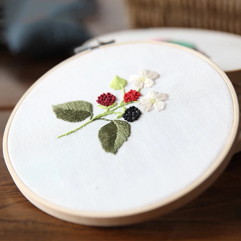 DIY 3D Ribbon Flowers Embroidery Set with Frame for Beginner Needlework Kits Cross Stitch Series Arts Crafts Sewing Decor-18