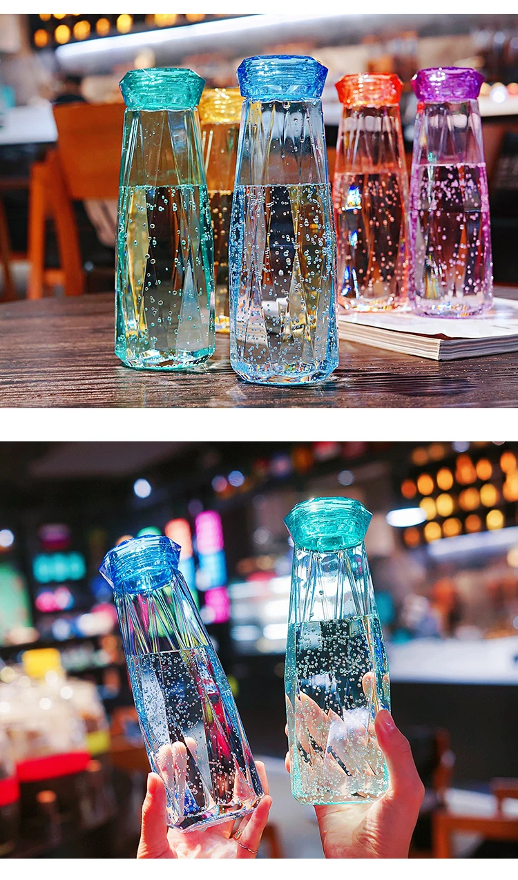 620 мл моя летняя бутылка для воды с бриллиантами, пластиковая бутылка botella de agua, креативная Спортивная бутылка для питья garrafas, шейкер copo com canudo