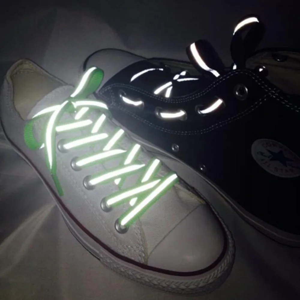 1 пара плоских светоотражающих шнурков для беговых кроссовок, безопасные светящиеся шнурки для обуви унисекс для спортивной баскетбольной холщовой обуви