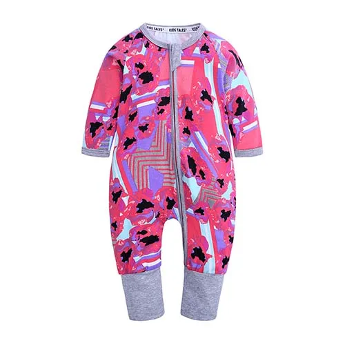Спортивный костюм для малышей Одежда с длинным рукавом Цветочный комбинезон Одежда для маленьких мальчиков и девочек, хлопковые гетры для малышей от Onesie, комбинезон, комплект одежды Детские пижамы MBR0201 - Цвет: as photo