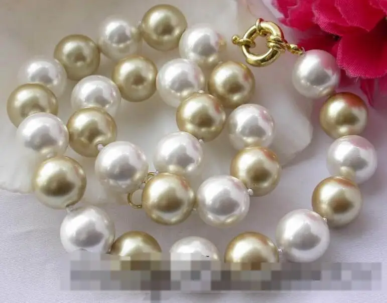 

3446 white gold south sea shell pearl necklace