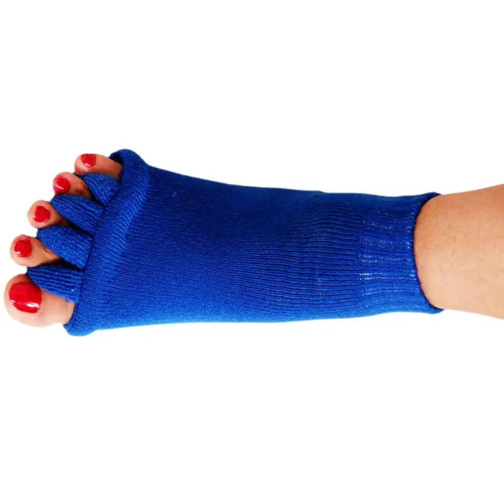 MISSKY/1 пара, женские носки, одноцветные, 5 пальцев, Акрил, Хлопок, раздельные носки - Цвет: sapphire