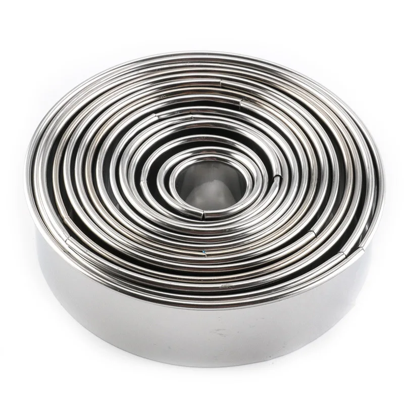 

14Pcs Round Shape Cutting Cookie Molds Stainless Steel Mousse Cake Ring Baking Mould Biscuit Donuts Cutter Cake Decorating Tools