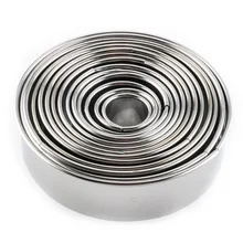 14Pcs Round Shape Cutting Cookie Molds Stainless Steel Mousse Cake Ring Baking Mould Biscuit Donuts Cutter Cake Decorating Tools 14pcs set stainless steel dumplings wrappers cutter maker tools cake moulds mousse ring round stainless steel cookie molds set