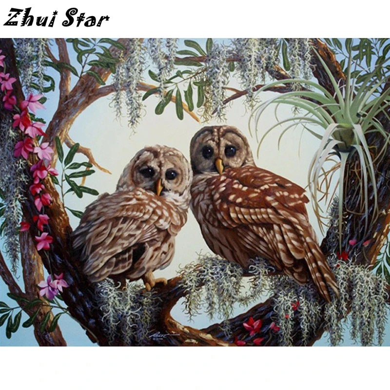 

NEW Arrival 5D DIY Diamond Painting Two Owls Embroidery Full Square Diamond Cross Stitch Rhinestone Mosaic Painting FC897