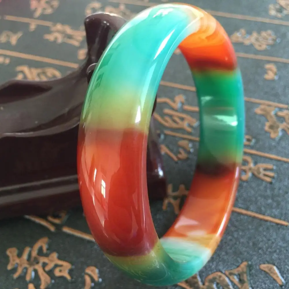 

Pretty Genuine Asia Red/Green Natural Bangle Bracelet inner size 60mm 10.20 40
