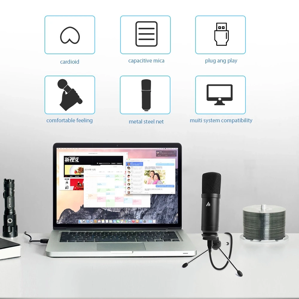 Проводной Usb компьютерный микрофон FELYBY AU-A04TR для ПК, жизни, YouTube, записи игр, голосовой Подкаст ПК Студийный микрофон