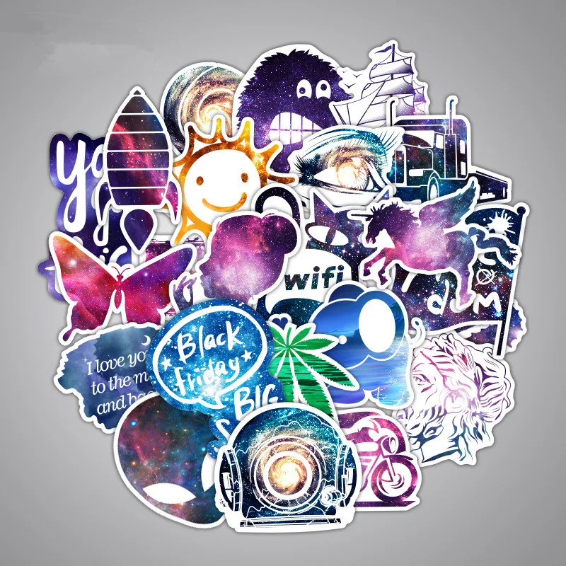 

100pcs Galaxy Mixed Stickers Anime Funny JDM Sticker for Kid DIY Laptop Skateboard Luggage Motor Bicycle Car Waterproof Stickers