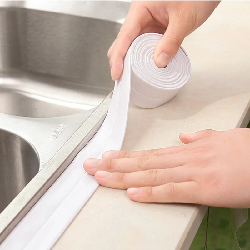 

2019 Self Adhesive Kitchen Ceramic Sticker Waterproof Anti-moisture PVC Sticker Bathroom Wall Corner Line Sink Stickers