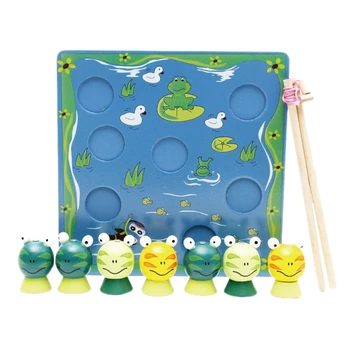 

Children'S Early Education Puzzle Fishing Wooden Toy Set Fishing Frog Baby Gift