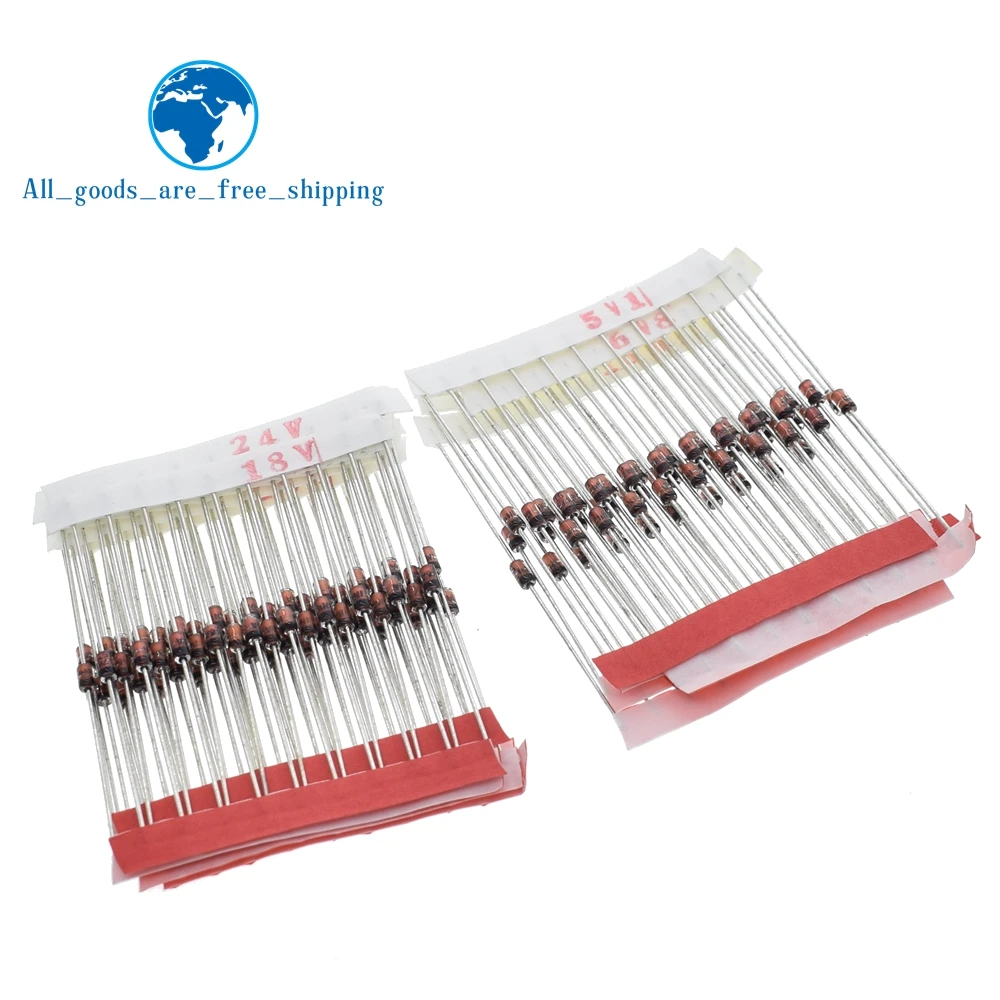 

TZT 140PCS 14values*10pcs=140pcs 1W Zener diode kit DO-41 3.3V-30V component diy kit