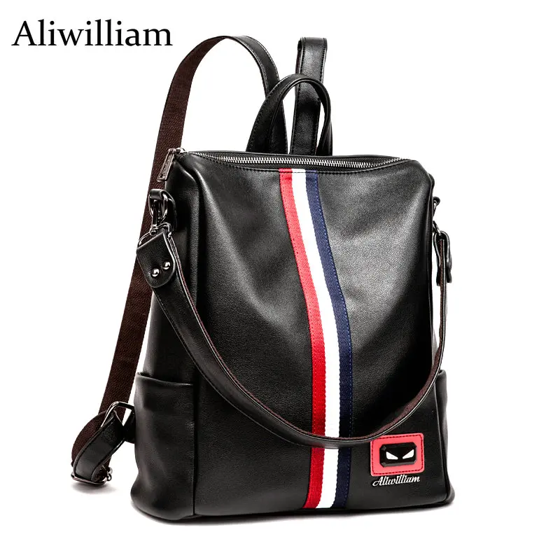 Aliwilliam Famous Cowskin Backpack Women Leather Bag Women Travel Bag Genuine Leather Women Backpack Mochila Feminina