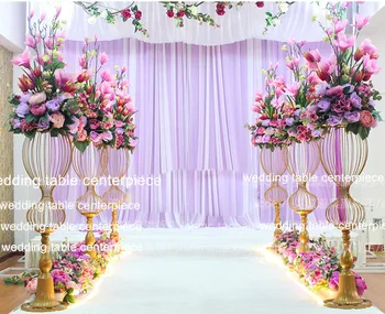 

Factory mental hot sale tall flower stand/walkway for wedding decoration centerpieces