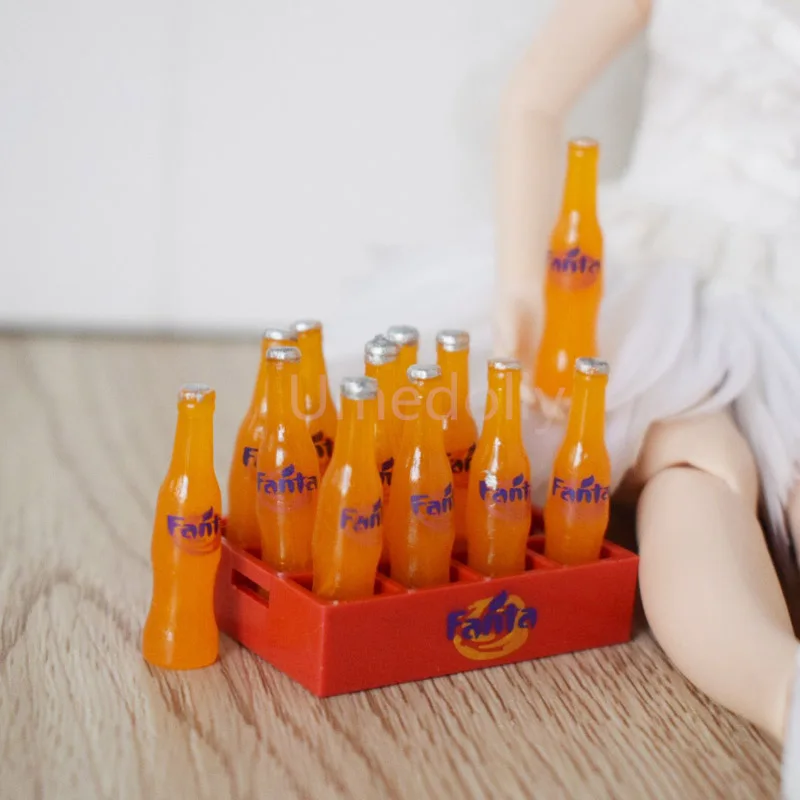 Кукольный домик 1 дюжина 12 бутылок 1:12 миниатюрная пищевая кукла Fanta Soda аксессуары