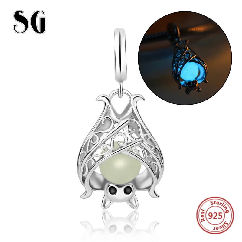 Fit Authentic pandora Bracelets Charms cute animal bat luminous Beads 925 Sterling Silver Pendants Original DIY Jewelry supply Fit Authentic pandora Bracelets Charms cute animal bat luminous Beads 925 Sterling Silver Pendants Original DIY Jewelry supply
