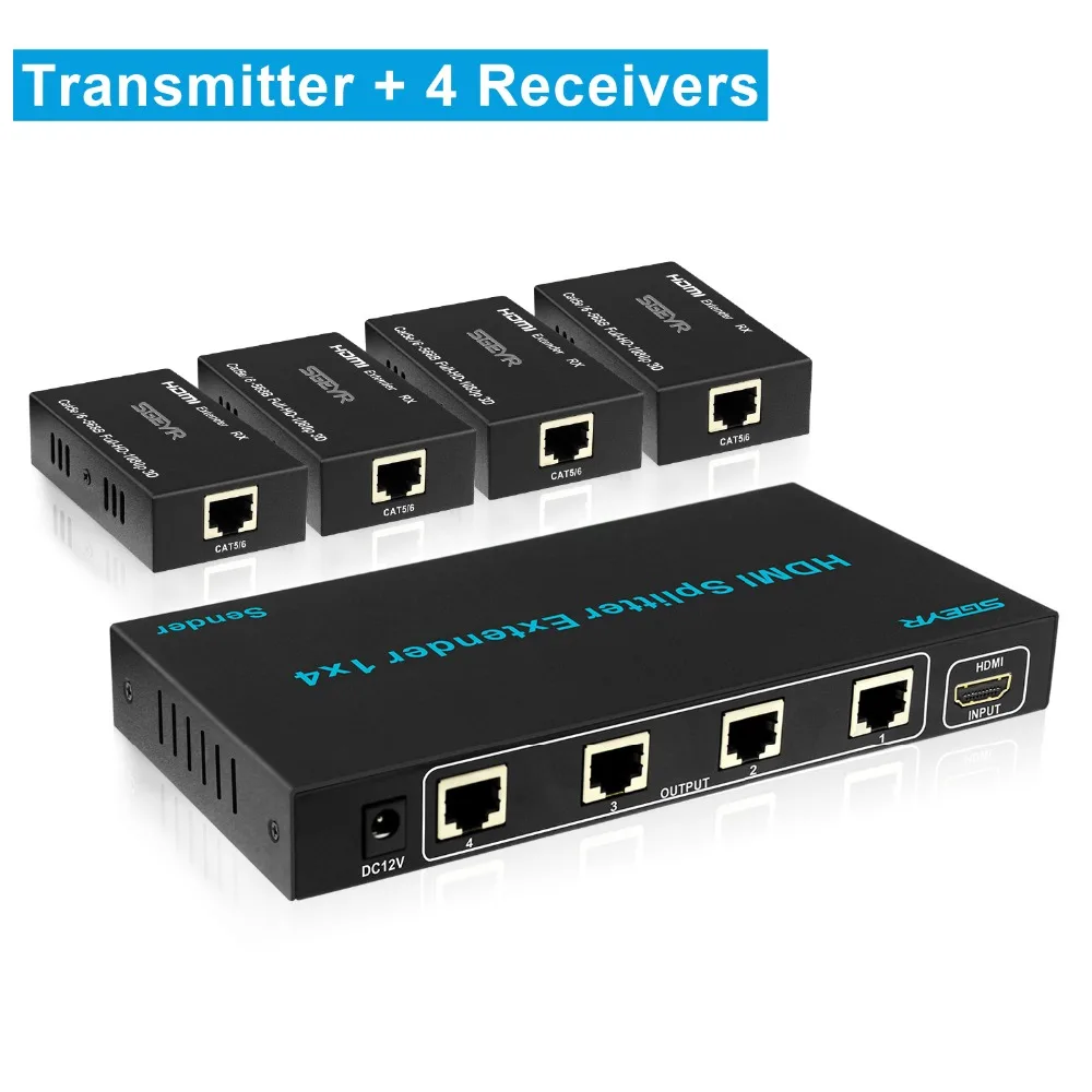 Buy 1x4 HDMI Extender Splitter 60m 1080P 196ft 4 Port