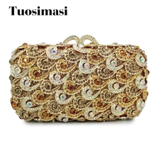 Золото кристалл алмаза клатч сумочка женская сумка вечерние сумки(88161A-G