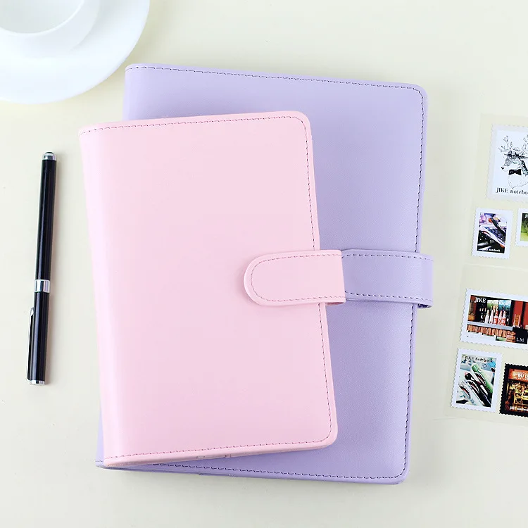 

K&KBOOK Macaron Spiral Notebook A5 A6 Cute Personal Leather Notebook Dairy Travel Notebook Daily Weekly Planner Agenda Organzier
