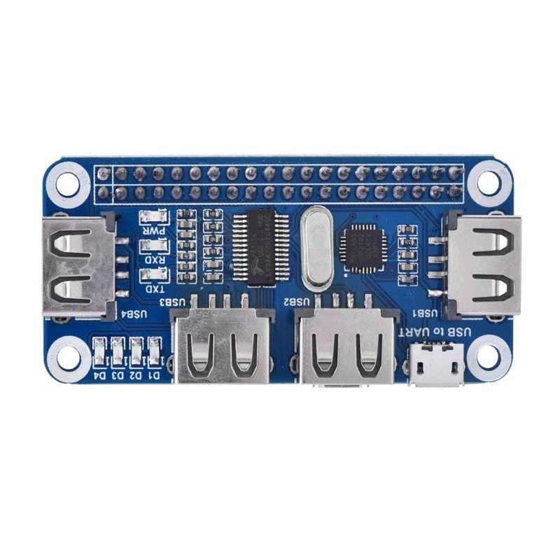 

Raspberry Pi 4 Port USB HUB HAT RPi 0 Usb Hub Hat Extension Board USB to UART Serial Debugging for Raspberry Pi 3B/Zero/Zero W