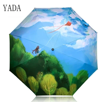 

YADA Charms Kite Girl Pattern designer Umbrella Rain Women uv High Quality Umbrella For Womens Windproof Folding Umbrellas YS118
