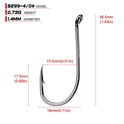 50 шт./лот рыболовный крючок 1/0#-6/0#8299 серия Осьминог HC-72A Высокоуглеродистая сталь Карп Anzol рыболовный крючок морская вода Pesca рыболовный крючок - Цвет: size4-0