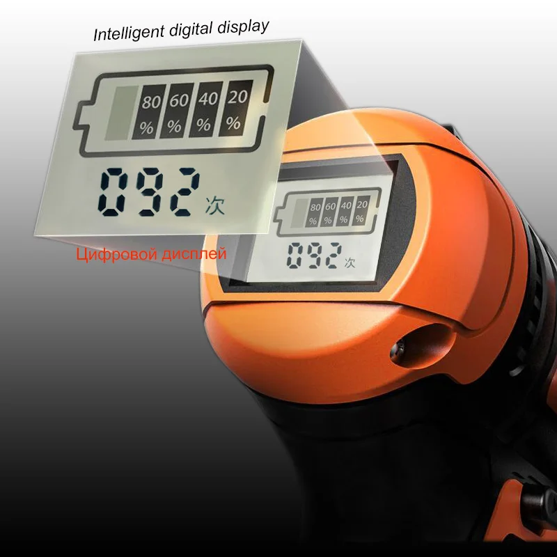 21V cordless electric screwdriver hand-held electric drill impact drill lithium ion battery10mm 2 speed + smart battery display 21V cordless electric screwdriver hand-held electric drill impact drill lithium ion battery10mm 2 speed + smart battery display