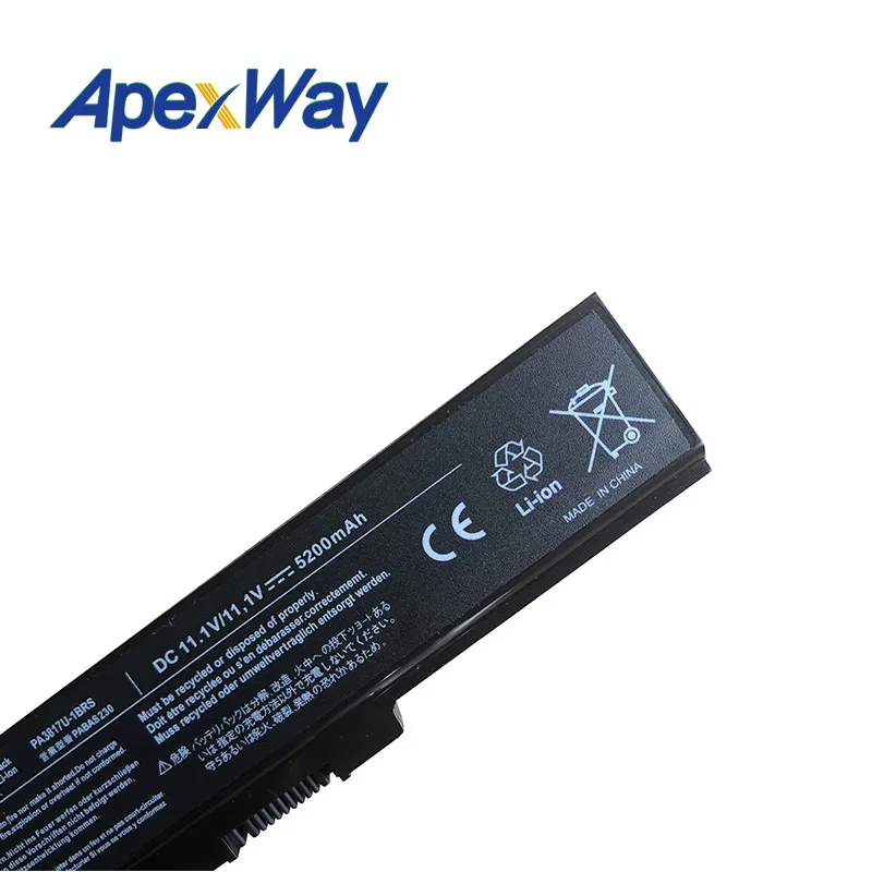 ApexWay 11 1 v Аккумулятор для ноутбука TOSHIBA Satellite L750 L650|battery for toshiba|battery toshiba satellite4400mah