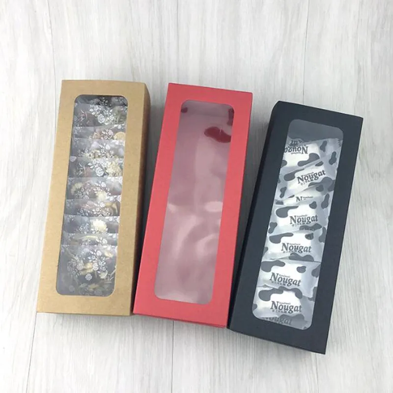 Kraft Paper Event Box For Candy Cookies Bakery Gift Package Brown Craft Paper With Window Packing Boxes PP112301