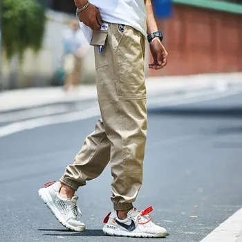 

men's pants 2019 new Japanese simple wild harajuku joggers men's sweatpants street hip hop retro feet pants streetwear