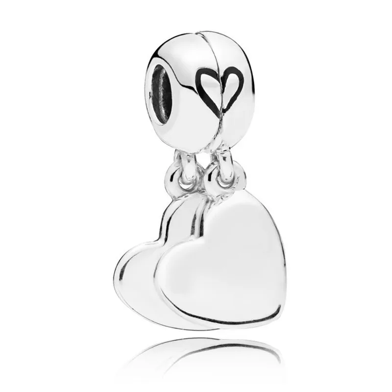 

2019 New 925 Sterling Silver Heart Pendant Mother and Son Hanging Charm Fit Original Pandora Bracelet for Women DIY Jewelry Gift