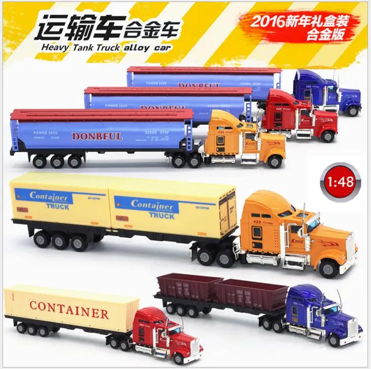 2016 Hot Anak mainan mobil model 1:48 besar Amerika seri truk truk Paduan Model mobil Anak ulang tahun hadiah Gratis Pengiriman