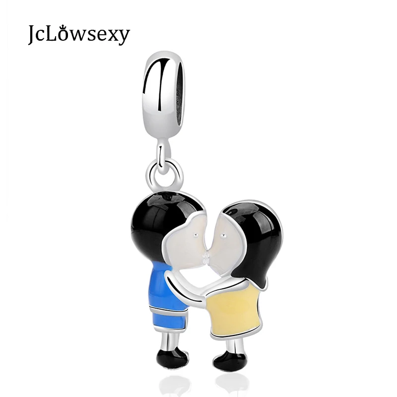 JcLowsexy 2019 Оригинал 925 стерлингового серебра Подвески Fit Браслет милая пара бусы