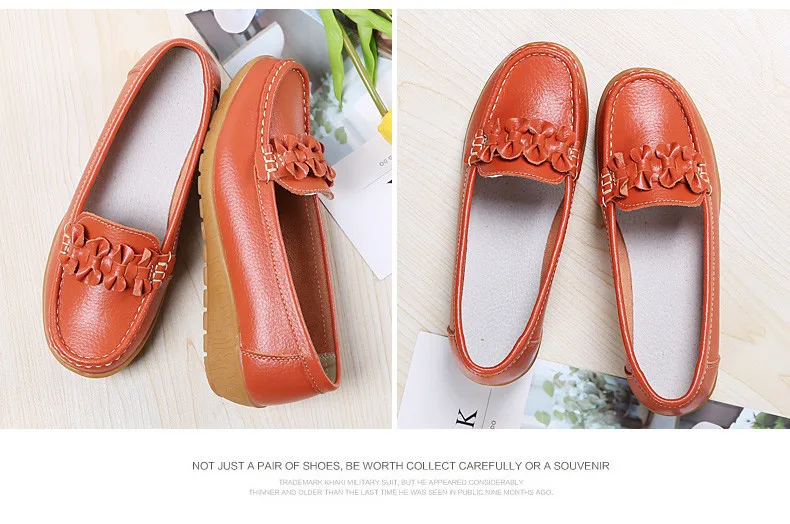 Women Ballet Flats Shoes Genuine Leather Loafers Shoes Woman Slip-on Flats Ladies Shoes Heels Creepers moccasins (11)