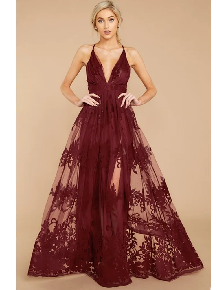 Maxi Dress Summer Clothes For Women Long Boho Beach Bohemian Sundress Burgundy Dresses Woman Party Night